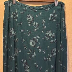 Maggie McNaughton Floral Green Skirt, vintage